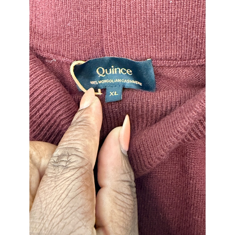 Quince Mongolian Cashmere Sweatpants Burgundy Pull On Stretch Knit Cozy Basic XL - Picture 3 of 12